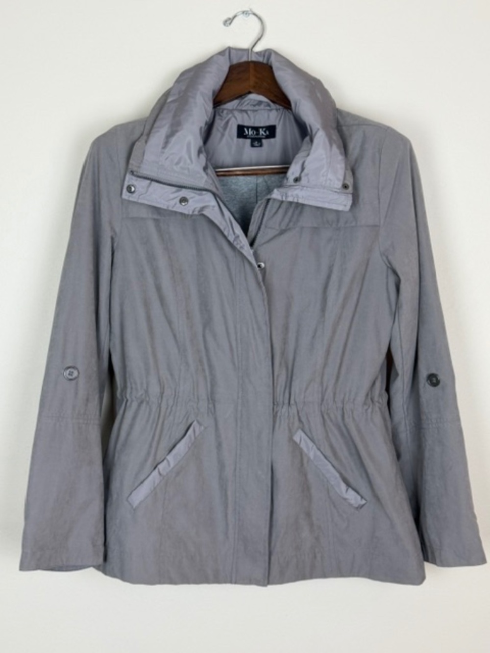 Mo-Ka by Santa Fe Apparel Lightweight Anorak Rain Jacket Grey Medium